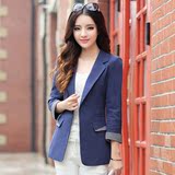 2016春秋新款女装韩版修身显瘦短款外套九分袖休闲职业收腰小西装