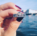 s925纯银锆石花朵泰银皇冠戒指女食指日韩国个性时尚简约潮人指环