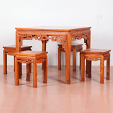 红木餐桌 全实木客厅家具正方形小八仙桌 非洲花梨木小户型方桌椅