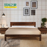 特价简约复古纯实木床橡木质1.81.5米简易床架定制1.2m成人单人床