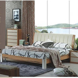 宜家家具 现代简约板式床 软靠皮靠烤漆床 实木床 1.5 1.8储物床