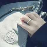 韩版时尚镀18k玫瑰金简约戒指女食指尾戒钛钢情侣韩国对戒首饰品