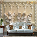欧式3D立体壁纸 玉雕天使沙发电视背景墙大型壁画酒吧卧室墙纸