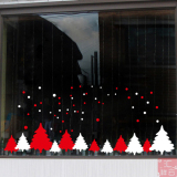 圣诞节墙贴纸橱窗贴玻璃门贴圣诞树腰线布置2015双面玻璃贴纸