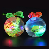 带绳子的闪光弹力透明发光水晶球灯创意义乌儿童玩具批发地摊货源