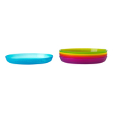 宜家新款塑料代购IKEA卡拉斯餐具碟儿童彩色浅口盘子水果碟碟子