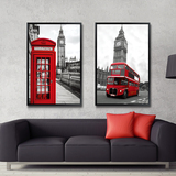 现代简约装饰画客厅复古怀旧卧室书房伦敦红巴士欧式风景壁画挂画
