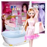 洋娃娃浴室洗澡女孩玩具娃娃套装大礼盒婚纱巴比公主儿童换装