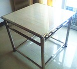 不锈钢四方桌简易餐桌可折叠拆装烤火方桌