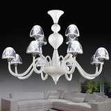 LED蘑菇吊灯 现代简约欧式卧室 白色客厅灯创意个性艺术餐厅灯具