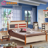 儿童卧室家具地中海高箱床1.5米儿童床储物组合床男女孩单人床