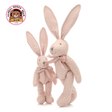 柏文熊布艺波点条纹兔子宝宝儿童安抚玩具精致兔公仔毛绒玩具礼物