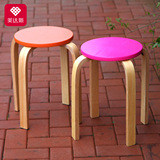 美达斯实木凳子 实木凳子时尚简约创意圆凳非塑料凳板凳餐凳椅子