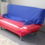 绒布简易沙发床套 折叠沙发罩 1.2单人1.5双人1.8三人宽是95厘米
