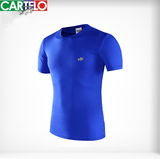 CARTELO/卡帝乐鳄鱼夏季新款纯彩色圆领男士上衣 青年短袖多色T恤