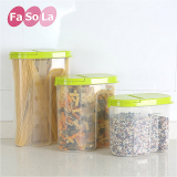 日本正品FASOLA塑料加厚长方形食品保鲜盒五谷杂粮防潮收纳盒透明