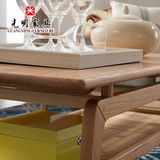 光明家具 客厅茶几全实木现代简约长方形红橡木大茶几北欧原木色