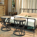 美式LOFT复古工业风铁艺床双人床宜家卧室家具创意水管单人床架