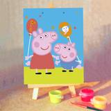 数字油画diy特价8款包邮 手绘迷你卡通儿童装饰画 10*15  粉红猪