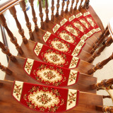 实木楼梯垫楼梯红地毯 旋转踏步垫 家用楼梯免胶防滑垫 转角定制