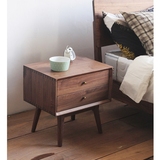 现代简约北欧实木床头柜卧室床边柜抽屉式日式原木小户型储物柜