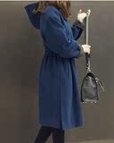2015冬装新款韩国直邮正品海外进口女装代购时尚收腰毛呢大衣外套