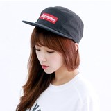 韩国正品代购现货 supreme百搭黑白棕军绿红字母纯色情侣棒球帽子