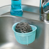 日本进口厨房水槽吸盘收纳筐海绵置物架多功能沥水篮浴室收纳篮