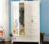 儿童实木衣柜带抽屉储物柜简约欧式美式实木衣柜单门特价实木衣柜