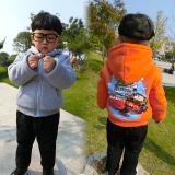 儿童加绒加厚连帽外套2015新款韩版保暖男女童宝宝拉链衫冬季卫衣