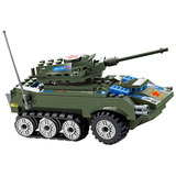 儿童益智塑料拼插玩具男孩智力军事部队积木5-12岁 坦克世界模型