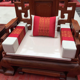 定做现代新中式红木沙发坐垫中国风古典高档仿真丝刺绣布料加厚夏