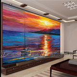 正品 钢化艺术玻璃客厅电视沙发背景墙 3D油画效果 屏风隔断墙