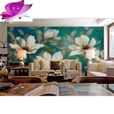 欧式复古花朵背景墙墙纸壁画 客厅卧室印花油画抽象背景墙壁纸