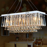 LED水晶灯吊灯长方形餐厅吊灯简约现代吊灯客厅灯奢华大气水晶灯