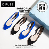D：Fuse/迪芙斯新品羊皮圆头低跟浅口单鞋女鞋DF43110130