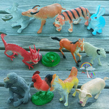 包邮仿真十二生肖动物玩具模型组合儿童小动物园塑胶塑料玩具龙虎