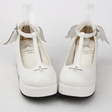 Angelic imprint新款Lolita鞋松糕小圆头高跟厚底翅膀公主鞋 8461