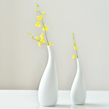 北欧简约宜家风白色磨砂陶瓷插花瓶 创意现代家居软装水培花瓶