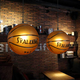 儿童房创意吊灯 工作室发廊网吧酒吧台咖啡厅装饰玻璃篮球吊灯具