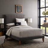 欧式简约现代宜家卧室软包床婚用双人床1.8米2.0米实木布床可订制