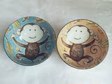 日本进口陶瓷日式美浓烧4.5卡通猴子碗猴年新生儿童百日满月礼物