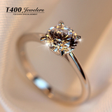 T400采用施华洛世奇元素情侣对戒指女男银饰品闺蜜尾戒指环礼物