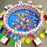 儿童磁性钓鱼玩具充气加厚大号沙滩水池生意摆摊套装宝宝戏水泳池
