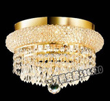 美国代购 欧式水晶吊灯 新款圆形吸式金色客厅卧室精致典雅12X6