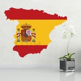 卧室客厅办公室教室DIY西班牙国旗地图防水不干胶贴画墙贴纸贴花