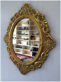 浴室镜仿古洗手台镜子挂墙欧式卫浴镜子复古创意镜子化妆镜壁挂