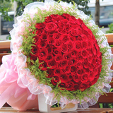 西安济南鲜花店99朵红玫瑰鲜花速递同城配送生日礼物情人节送女友