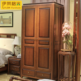 纯实木美式整体衣柜木质欧式敞开式成品衣柜衣橱中式大衣柜带抽屉
