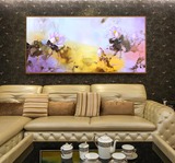 《清荷》纯手绘原创油画现代新中式风格抽象油画客厅餐厅卧室无框